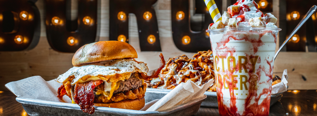 Burger and Shake at Victory Burger Circa Las Vegas Fast Food