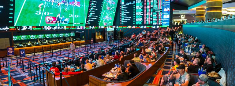 People Watching Football at Circa Sportsbook in Las Vegas